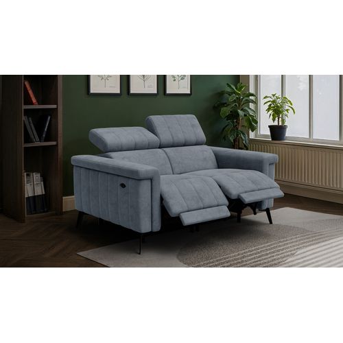 Canapé Relax 2 Places Nordel, Tissu Gris Foncé