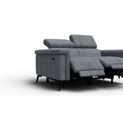Canapé Relax 2 Places Nordel, Tissu Gris Foncé