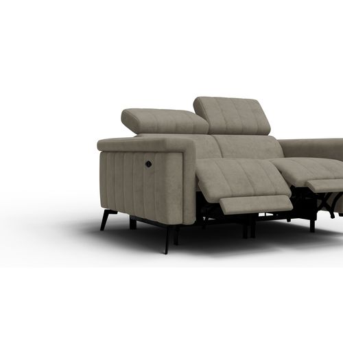 Canapé Relax 2 Places Nordel, Tissu Beige Foncé