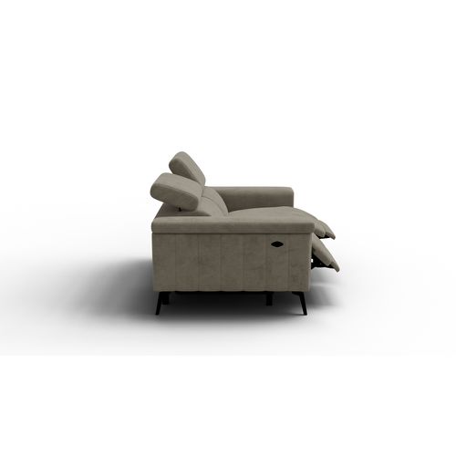 Canapé Relax 2 Places Nordel, Tissu Beige Foncé