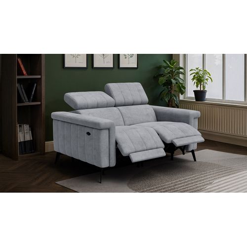 Canapé Relax 2 Places Nordel, Tissu Gris