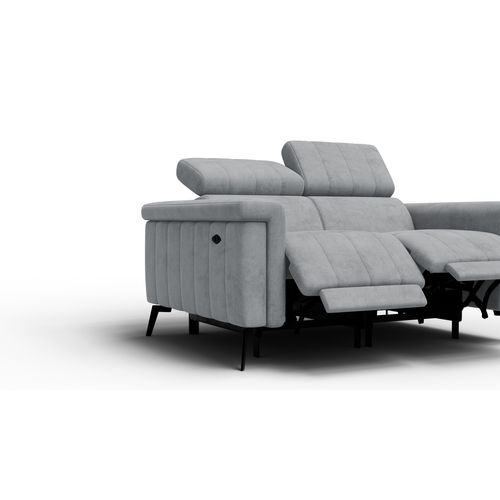 Canapé Relax 2 Places Nordel, Tissu Gris