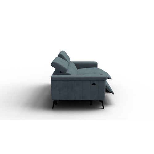 Canapé Relax 3 Places Nordel, Tissu Bleu Gris