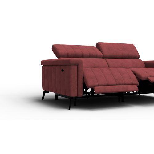Canapé Relax 3 Places Nordel, Tissu Bordeaux