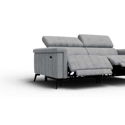 Canapé Relax 3 Places Nordel, Tissu Gris