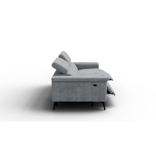 Canapé Relax 3 Places Nordel, Tissu Gris