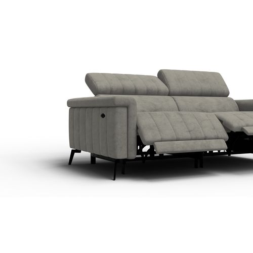 Canapé Relax 3 Places Nordel, Tissu Taupe