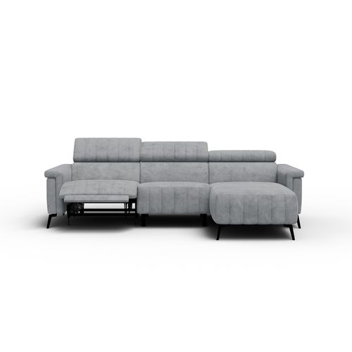 Canapé Relax D'angle 4 Places Nordel, Tissu Gris