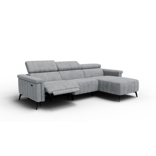 Canapé Relax D'angle 4 Places Nordel, Tissu Gris