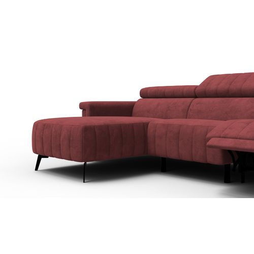 Canapé Relax D'angle 4 Places Nordel, Tissu Bordeaux