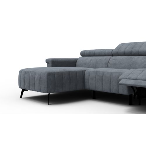 Canapé Relax  D'angle 4 Places Nordel, Tissu Gris Foncé