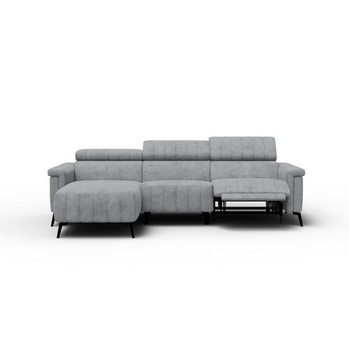 Canapé Relax D'angle 4 Places Nordel, Tissu Gris