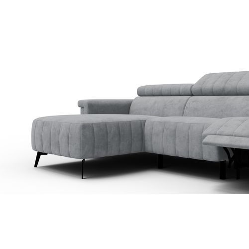 Canapé Relax D'angle 4 Places Nordel, Tissu Gris