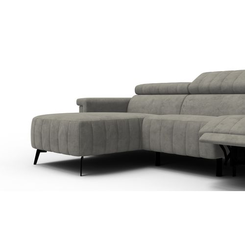 Canapé Relax D'angle 4 Places Nordel, Tissu Taupe