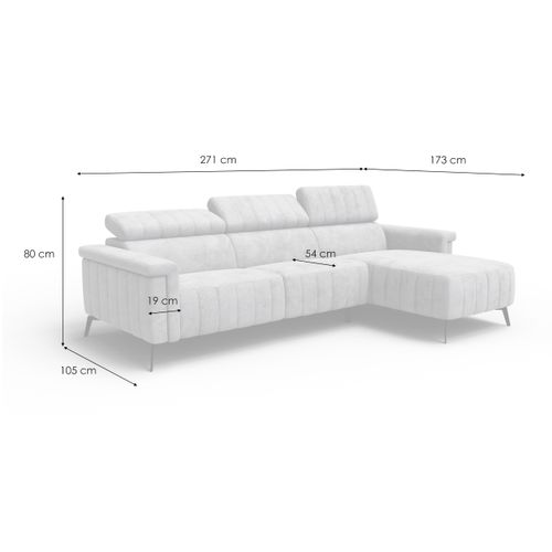 Canapé D'angle 4 Places Nordel, Tissu Gris Foncé