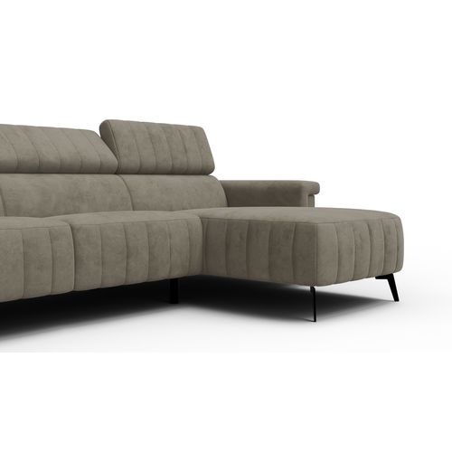 Canapé D'angle 4 Places Nordel, Tissu Beige Foncé