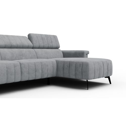 Canapé D'angle 4 Places Nordel, Tissu Gris