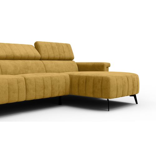 Canapé D'angle 4 Places Nordel, Tissu Moutarde