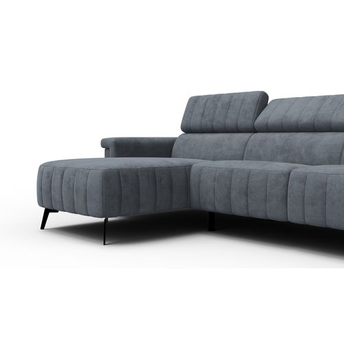 Canapé D'angle 4 Places Nordel, Tissu Gris Foncé