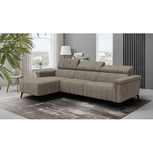 Canapé D'angle 4 Places Nordel, Tissu Beige Foncé