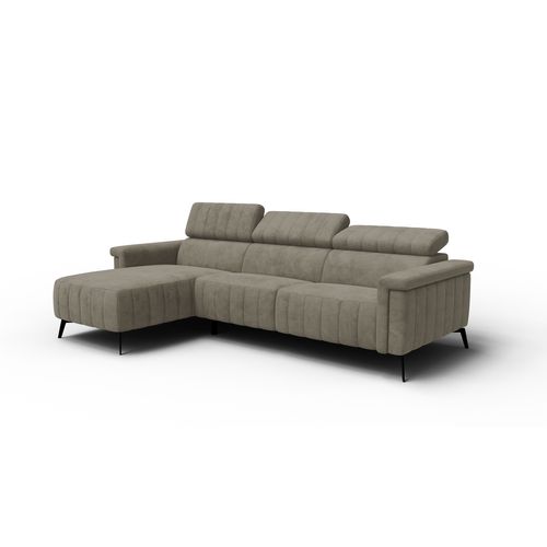 Canapé D'angle 4 Places Nordel, Tissu Beige Foncé