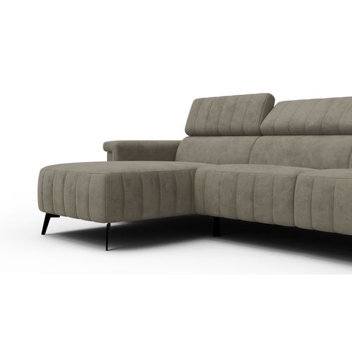 Canapé D'angle 4 Places Nordel, Tissu Beige Foncé