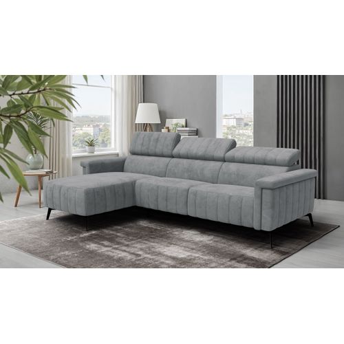 Canapé D'angle 4 Places Nordel, Tissu Gris