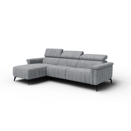 Canapé D'angle 4 Places Nordel, Tissu Gris