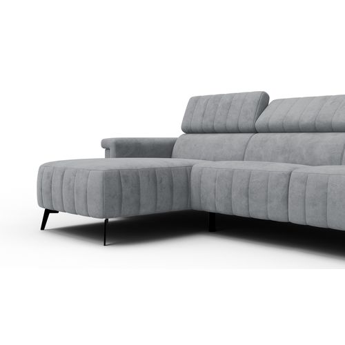 Canapé D'angle 4 Places Nordel, Tissu Gris