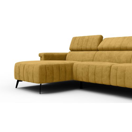Canapé D'angle 4 Places Nordel, Tissu Moutarde