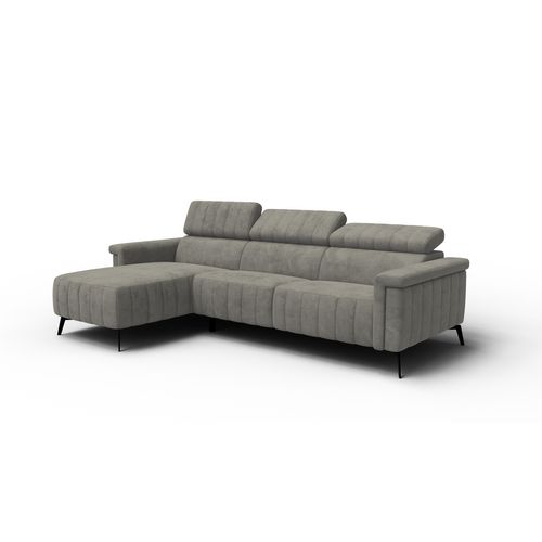 Canapé D'angle 4 Places Nordel, Tissu Taupe
