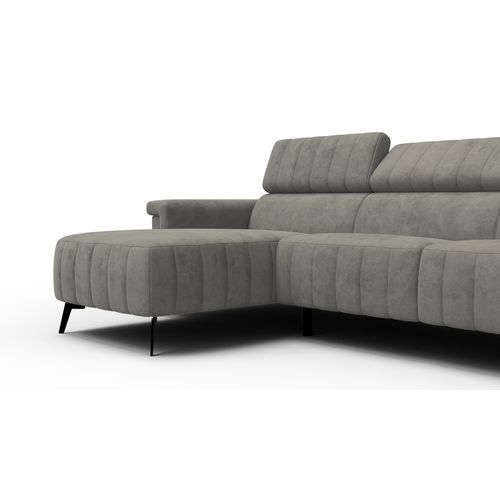 Canapé D'angle 4 Places Nordel, Tissu Taupe