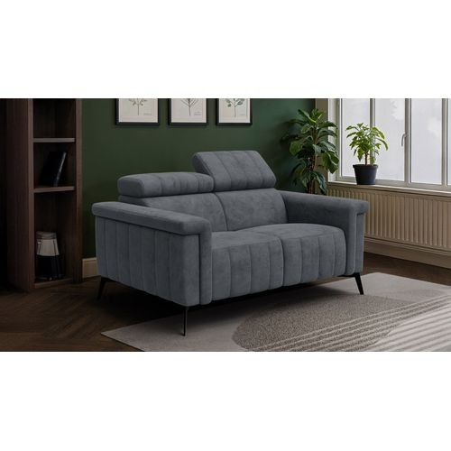 Canapé 2 Places Nordel, Tissu Gris Foncé