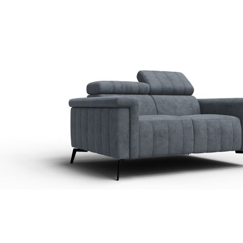 Canapé 2 Places Nordel, Tissu Gris Foncé