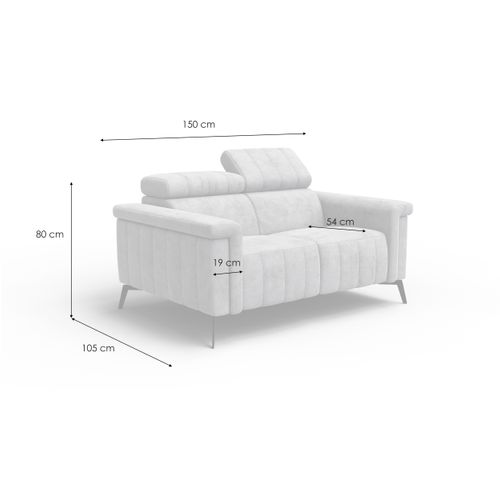 Canapé 2 Places Nordel, Tissu Beige Foncé