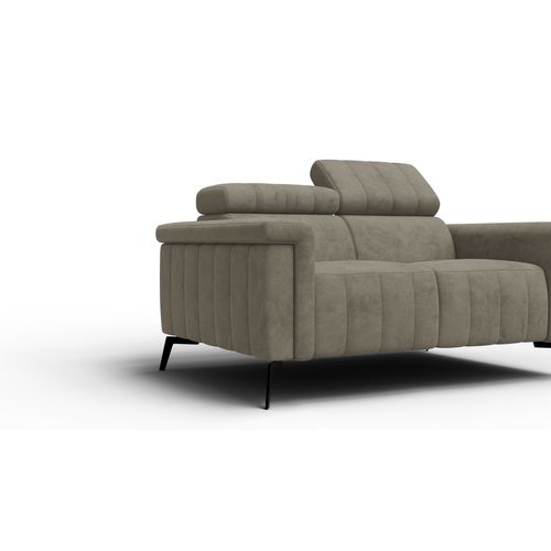 Canapé 2 Places Nordel, Tissu Beige Foncé