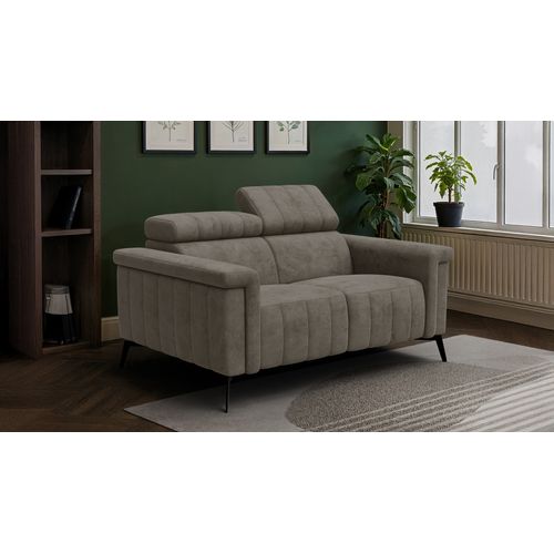 Canapé 2 Places Nordel, Tissu Taupe