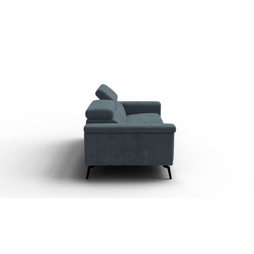 Canapé 3 Places Nordel, Tissu Bleu Gris