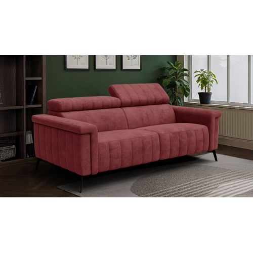 Canapé 3 Places Nordel, Tissu Bordeaux