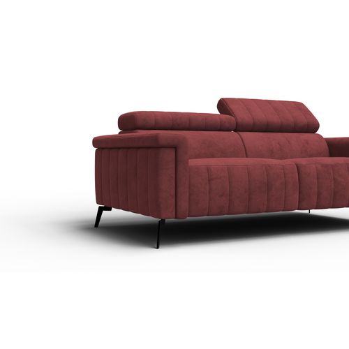Canapé 3 Places Nordel, Tissu Bordeaux