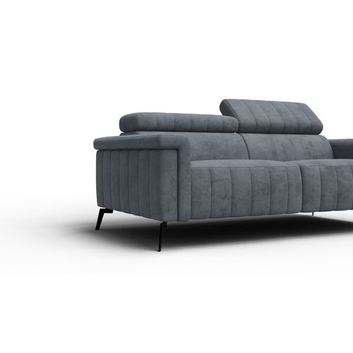 Canapé 3 Places Nordel, Tissu Gris Foncé