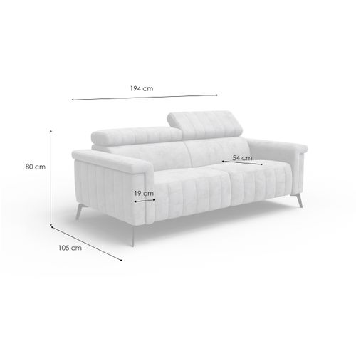 Canapé 3 Places Nordel, Tissu Beige Foncé