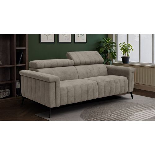 Canapé 3 Places Nordel, Tissu Beige Foncé