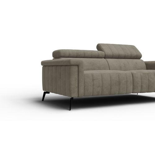 Canapé 3 Places Nordel, Tissu Beige Foncé