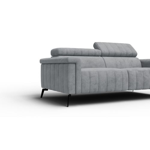 Canapé 3 Places Nordel, Tissu Gris