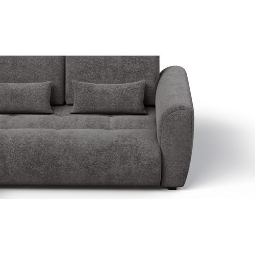 Canapé D'angle 4 Places Soreno, Tissu Gris Foncé