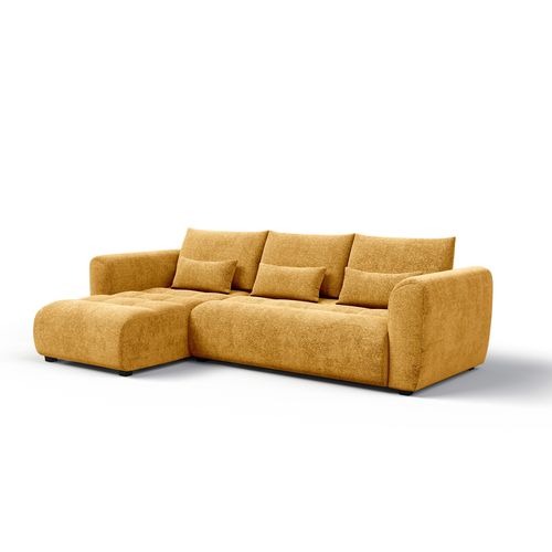 Canapé D'angle 4 Places Soreno, Tissu Jaune