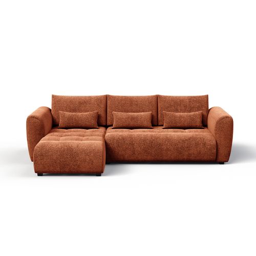 Canapé D'angle 4 Places Soreno, Tissu Orange