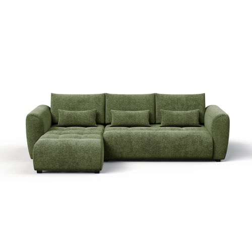 Canapé D'angle 4 Places Soreno, Tissu Vert