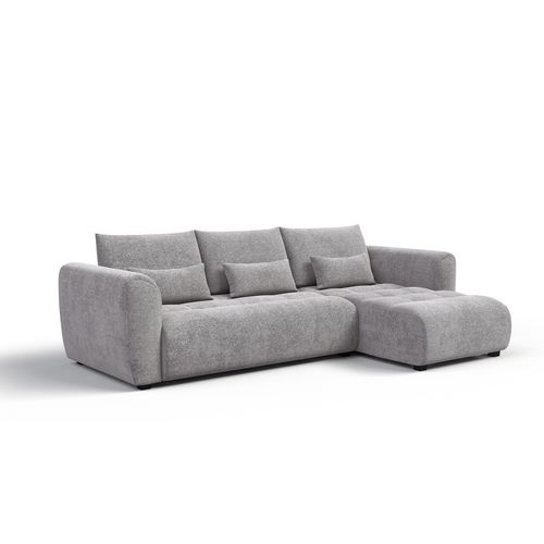 Canapé D'angle 4 Places Soreno, Tissu Gris
